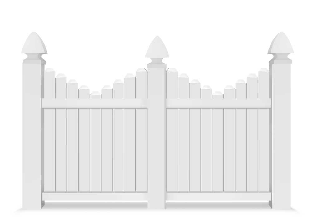 Vinyl Commercial Scalloped Picket Fence in Naples Florida